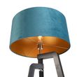 Lampa-podłogowa-trójnóg-czarna-z-niebieskim-kloszem-i-złotem-50-cm---Puros