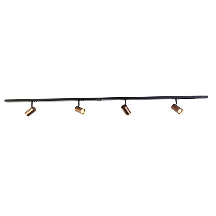 Modern 1-Phase Track Lighting with 4 Spotlights Dark Bronze - Jeana