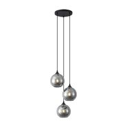 Art-Deco-függőlámpa-fekete-füstüveggel,-3-izzós---Wallace