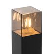 Stehende-Außenlampe-schwarz-50-cm-IP44-mit-Rauchglaseffekt---Dänemark