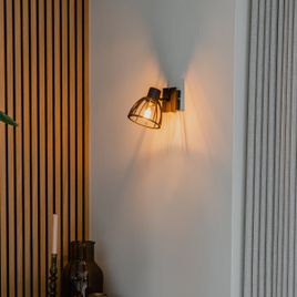 Tööstuslik seinavalgusti must - Fotu