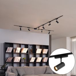 Nowoczesny system oświetlenia szynowego z 8 czarnymi reflektorami jednofazowymi 400 cm - Magnetic Gert
