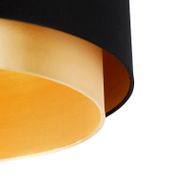 Plafoniera-moderna-nera-con-oro-47-cm-Duo-Shade---Combi
