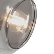 Stāvlampa-melna-ar-zeltu-un-dūmu-stiklu-2-gaismām---Zuzanna