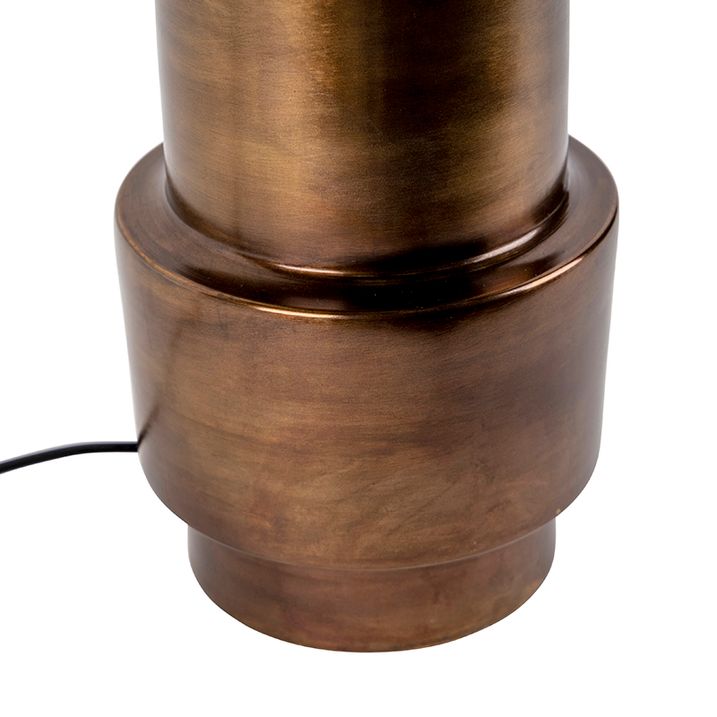 Stolní lampa v art deco stylu bronzová s kašírovaným stínítkem černým se zlatem 50 cm - Bruut