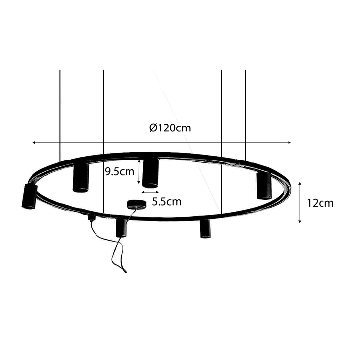 Modernes Hängeschienensystem mit 6 Strahlern weiß 1-phasig GU10 50mm - Iconic Ruby Honey