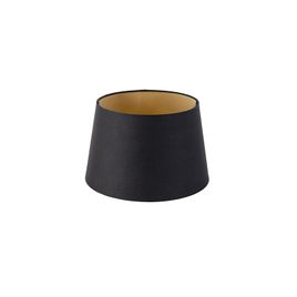 Abajur din bumbac negru 25/20/16 cu interior auriu