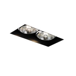Foco empotrado moderno negro GU10 AR70 sin marco 2 luces - Oneon