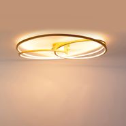 Goldene-Deckenleuchte-78-cm-inkl.-LED-3-stufig-dimmbar---Rowin