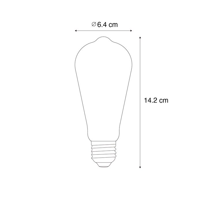 Set of 5 E27 Dimmable LED Bulbs Spiral Filament ST64 Gold 4W 270 lm 2100K