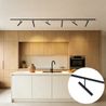Modernt skensystem svart med 6 spotlights svart 1-fas - Slimline Avery