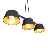 Hängeleuchte-mit-schwarzen-und-goldenen-Baumwollschirmen-32-cm---Combi-3-Deluxe