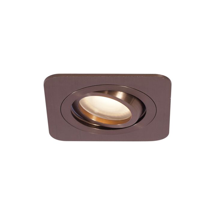 Set van 6 afgeronde inbouwspots donkerbrons GU10 50mm IP44 - Alberto