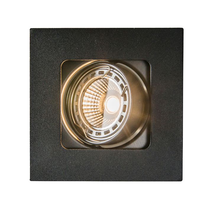 Ensemble de 6 spots encastrables carrés noirs orientables - Artemis