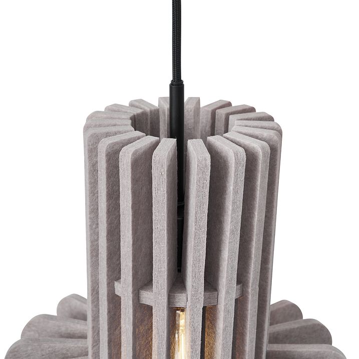 Suspension rétro noire avec 3 lumières taupe - Felt