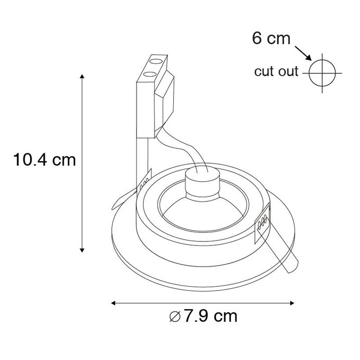 Spot encastré moderne rond doré IP44 - Xena Round
