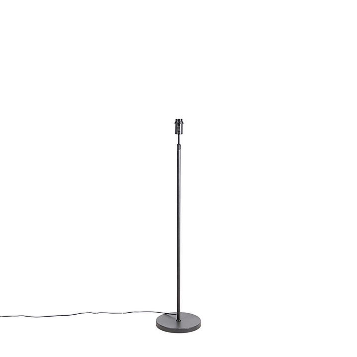 Lampada da terra moderna nera con doppio paralume dorato - Parte