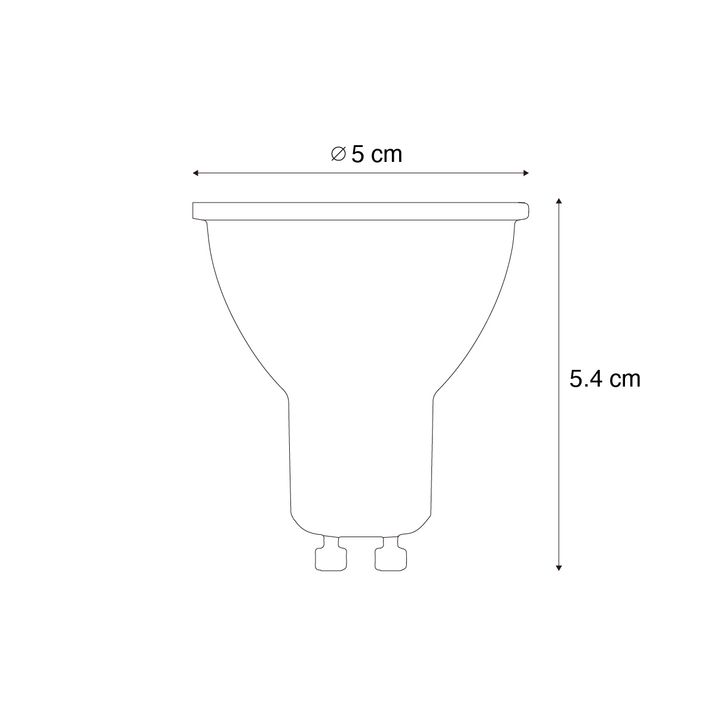 5er-Set GU10 50mm LED-Leuchtmittel klar 3,5W 330 lm 3000K