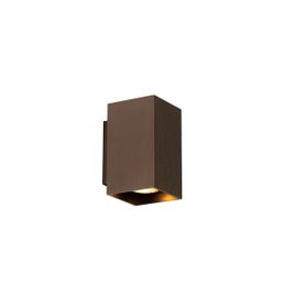 Moderne wandlamp donkerbrons vierkant 2-lichts - Sandy