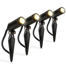 Set mit 4 schwarzen Gartenstrahlern inkl. LED IP68 - Garly