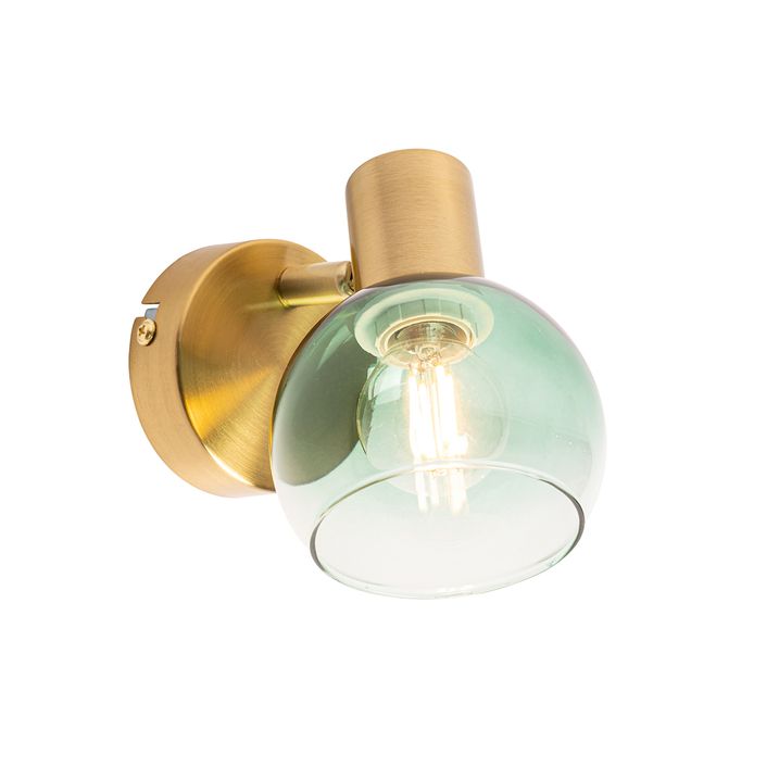 Art Deco Spotlight Gold with Green Glass - Vidro