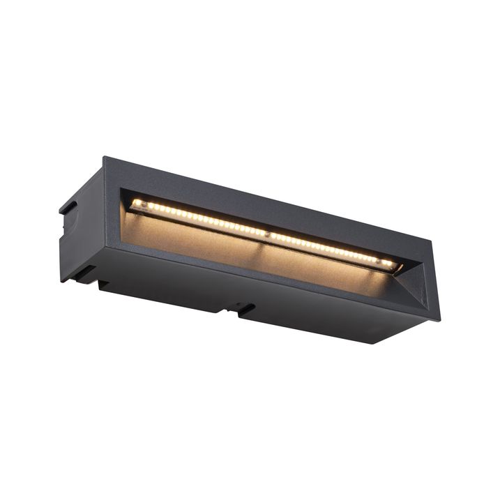 6 modernin upotetun seinävalon sarja musta 28cm sis. LED IP65 - Mert