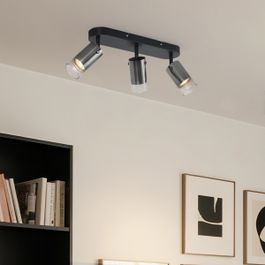 Moderner Deckenstrahler Gunmetal 3-flammig drehbar und verstellbar - Drain