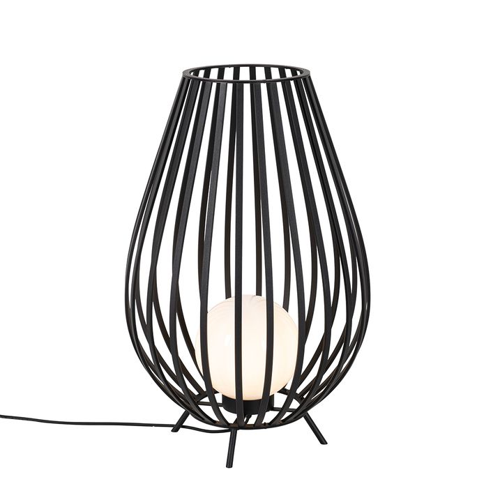 Set van vloerlampen zwart met opaal 110 cm en 70 cm - Angela