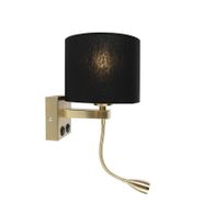 Art-Deco-vägglampa-guld-med-svart-skärm---Brescia