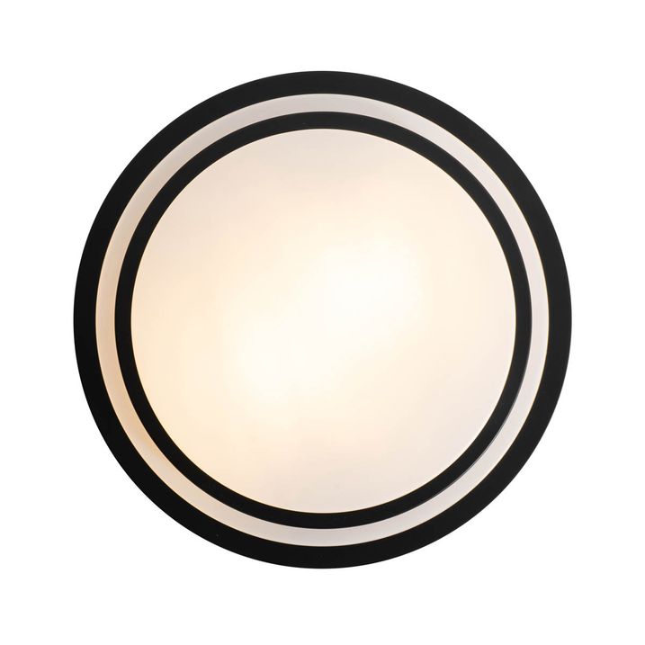Plafonieră modernă neagră cu alb 35 cm 2 lumini IP44 - Walden