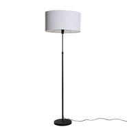 Podna-svjetiljka-crna-s-ovalnom-platnenom-abažurom-bijele-boje-50-cm---Parte