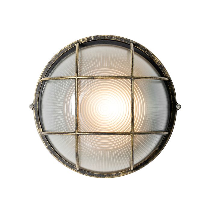 Industrielle Außenwandleuchte Antik-Gold IP44 - Hanneke