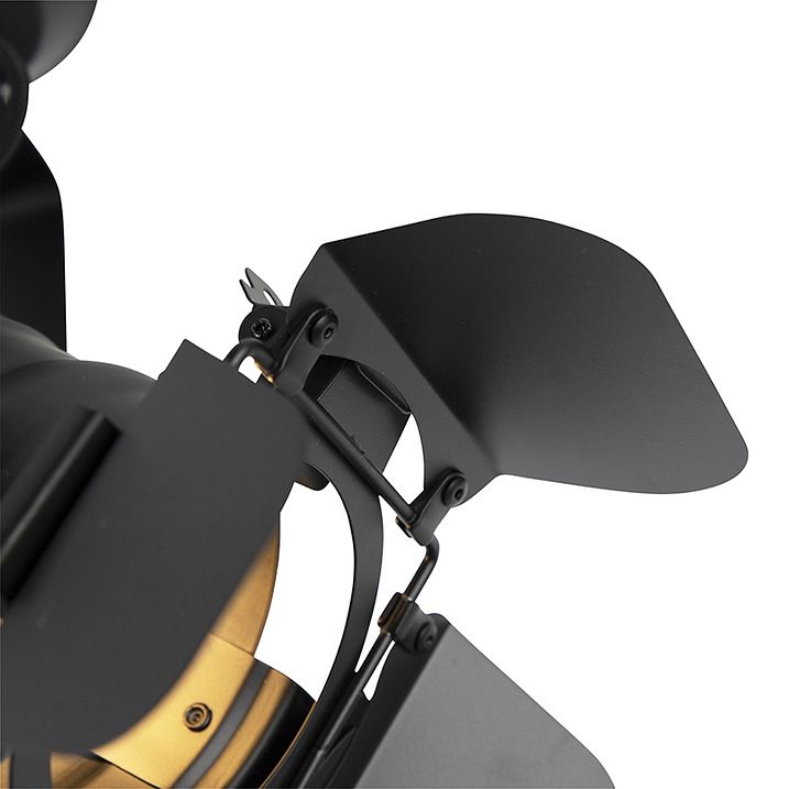 Industriel studio spotlight sort drejelig og vippbar - Movie