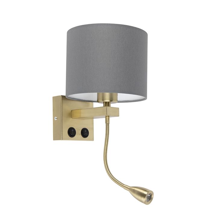 Zidna lampa u stilu art deco zlatne boje sa sivim abažurom - Brescia