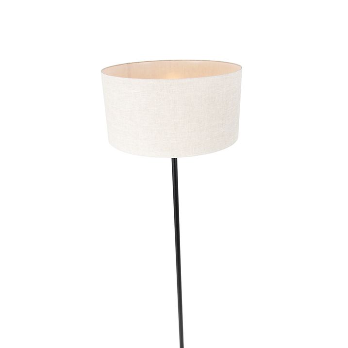 Podna lampa crna sa abažurom svijetlo siva 50 cm - Simplo