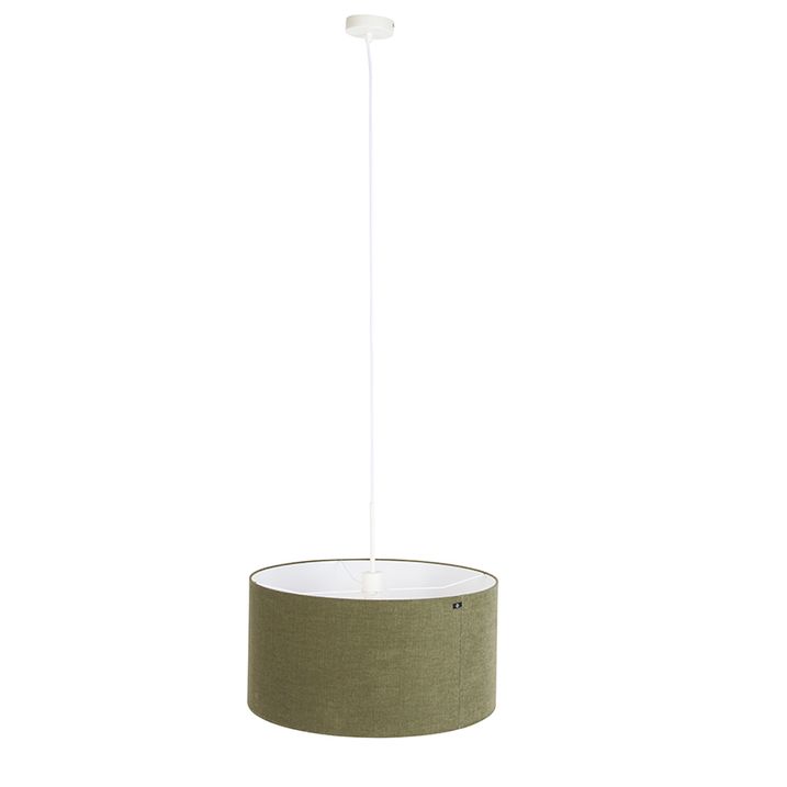 Candeeiro de suspensão branco com aba  verde 50 cm - Combi 1