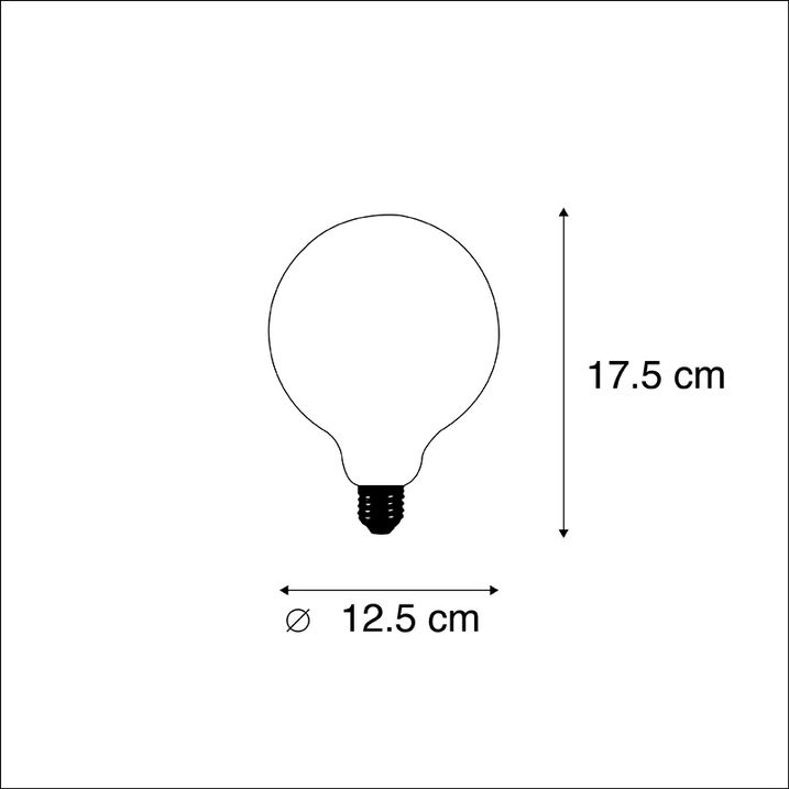 E27 dimbare LED spiraal filament lamp G125 groen 200 lm 2100K