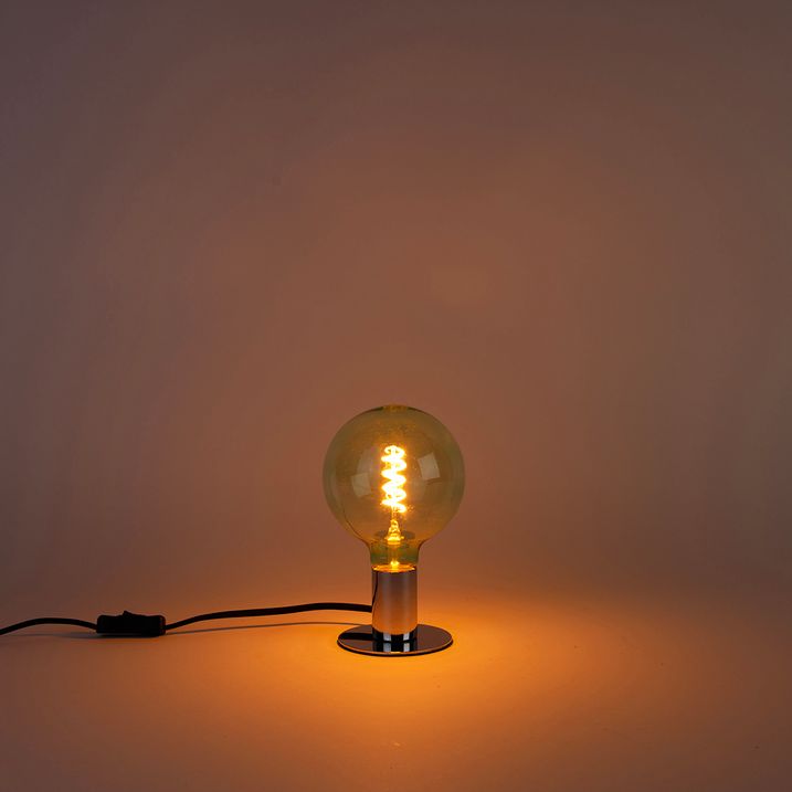 Lâmpada LED E27 regulável espiral filamento G125 verde 4W 180lm 1800K