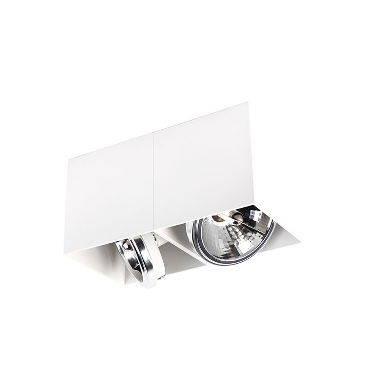 Design spot rechthoekig 2-lichts wit incl. G9 - Box