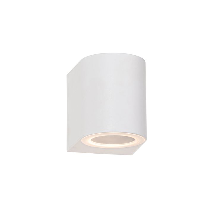Candeeiro de parede exterior moderno branco em plástico oval - Baleno