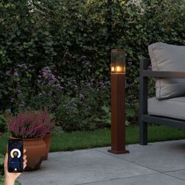 Borne d'extérieur intelligente marron rouille 80 cm avec WiFi P45 - Malios