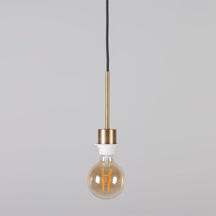 Suspension moderne en bronze avec abat-jour 45 cm blanc - Combi 1