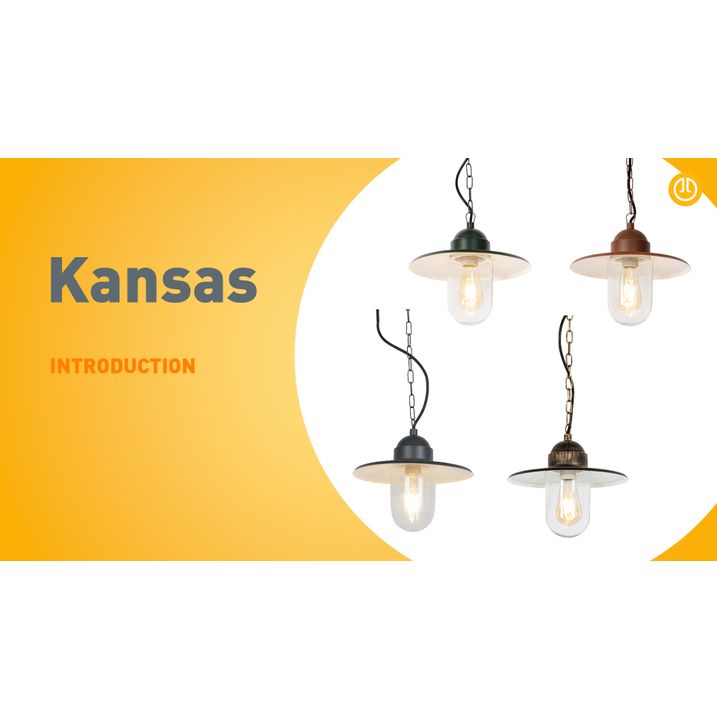 Rustikalna zunanja viseča svetilka temno siva IP44 - Kansas grafit