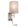 Moderne-wandlamp-staal-met-katoenen-grijze-kap---Stacca
