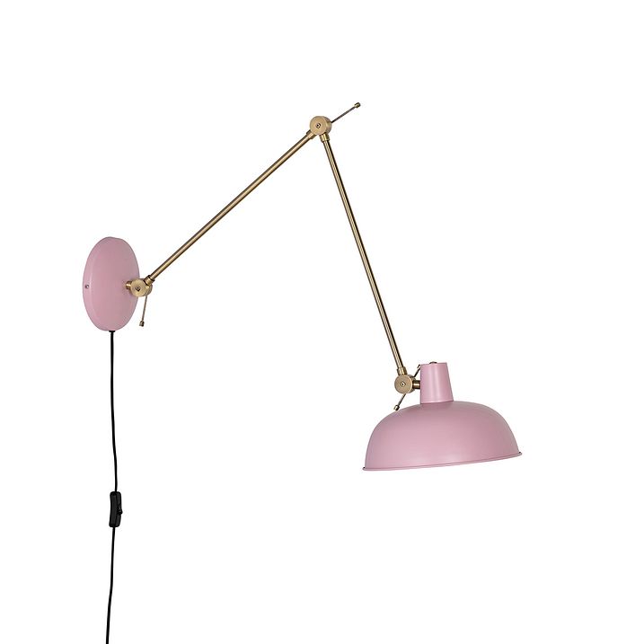 Retro zidna lampa čelična roze sa bronzom - Milou