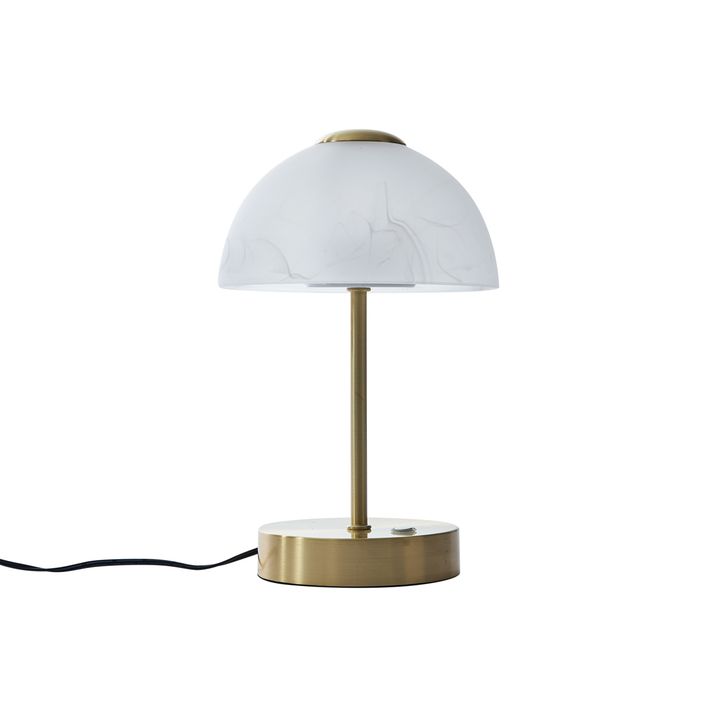 Design-pöytävalaisin kulta opaalilasilla sis. LED himmennettävä - Joya