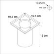 Oświetlenie-punktowe-wpuszczane-stalowe-10,5-cm-IP65---Basic-Square