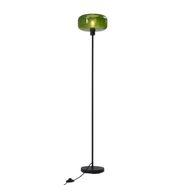 Retro-stojací-lampa-černá-se-zeleným-sklem---Bizle