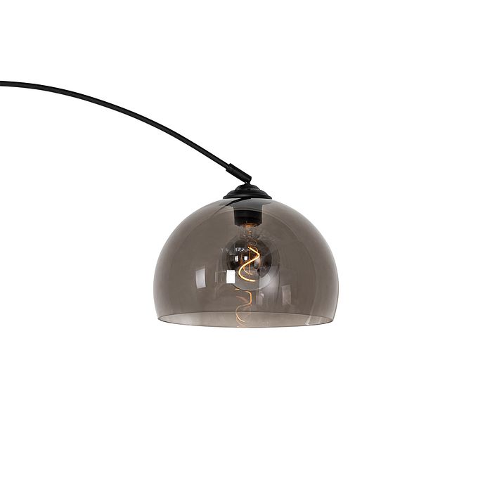 Moderna arkas lampa melna ar dūmu stiklu - Arc