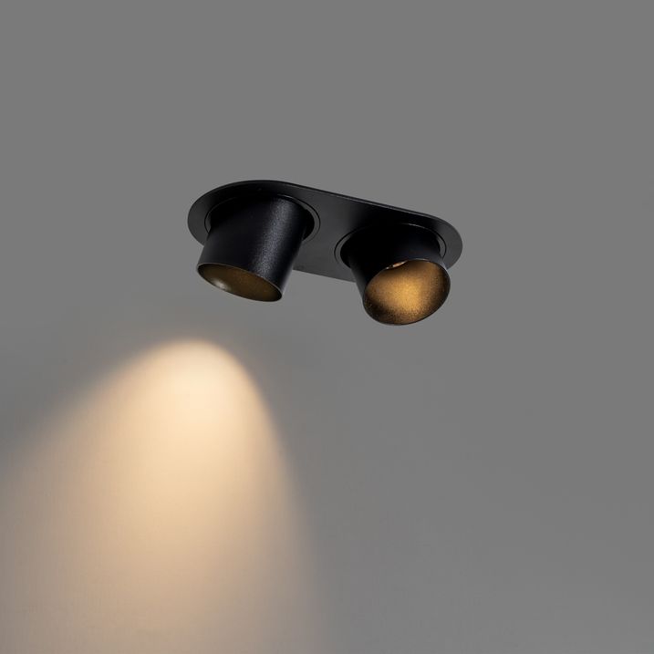 Набір з 6 вбудованих точкових світильників чорний GU10 50 мм 2-Lights - Installa